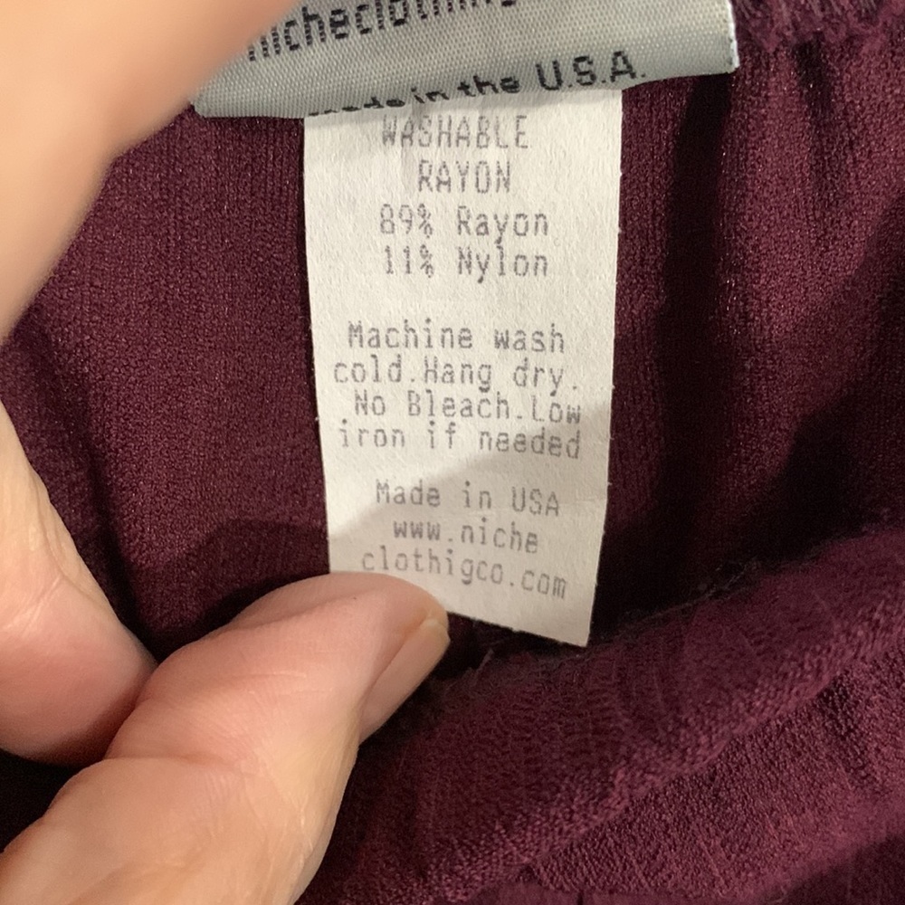 Niche Nilgun Derman Sz XXL NWT Burgundy pants - Picture 3 of 6
